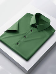 Slim Fit Plain Elastic Shirt