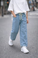 Turbo Drawstring Waist Jeans For Boys