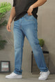 Turbo Slim-Fit Pattern Denim Jeans In Mid Blue