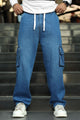 Denim Men's Multipockets Baggy Jeans