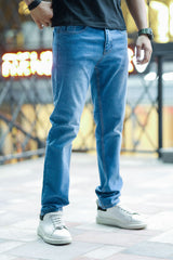 Comfortable Slim Fit Turbo Jeans In Mid Blue