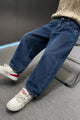 Turbo Minimal Straight Denim Baggy Jeans For Boys