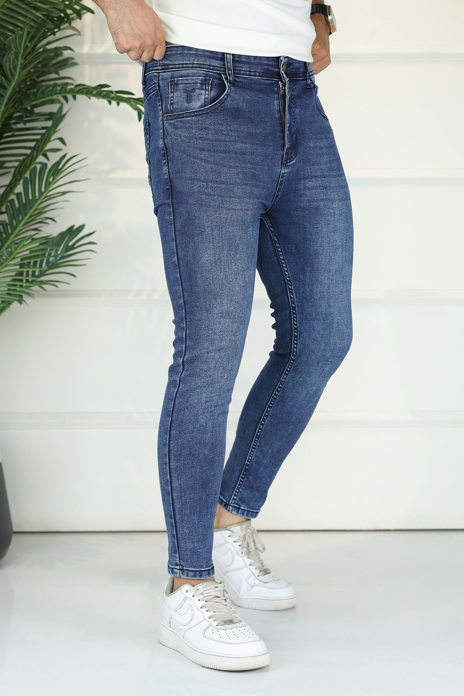 Turbo Commuter-Flex Slim Fit Jeans In Mid Blue