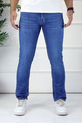 Denim StrataForm Modern Straight Slim Fit Jeans In Mid Blue