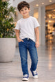 Turbo Relaxed Fit Jeans For Boys In Mid Blue