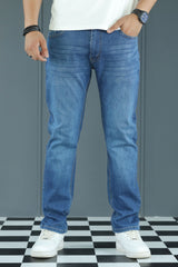 Engineered Slim Fit Turbo Jeans In Mid Blue