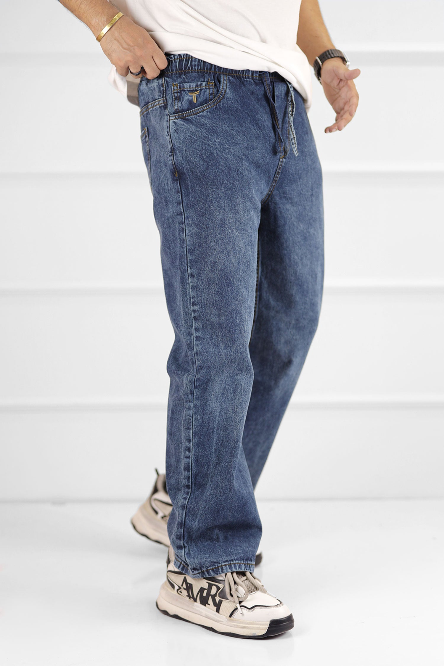 Loose Fit Turbo Jeans in Mid Blue