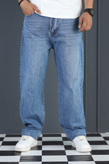Loose Fit Comfort Turbo Jeans in Mid Blue