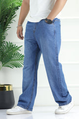 Denim 'Urban Skater' Comfort-Waist Baggy Jeans In Mid Blue
