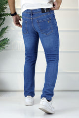 Denim StrataForm Modern Straight Slim Fit Jeans In Mid Blue