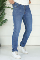 Turbo Metro-Flex Slim Fit Jeans In Mid Blue
