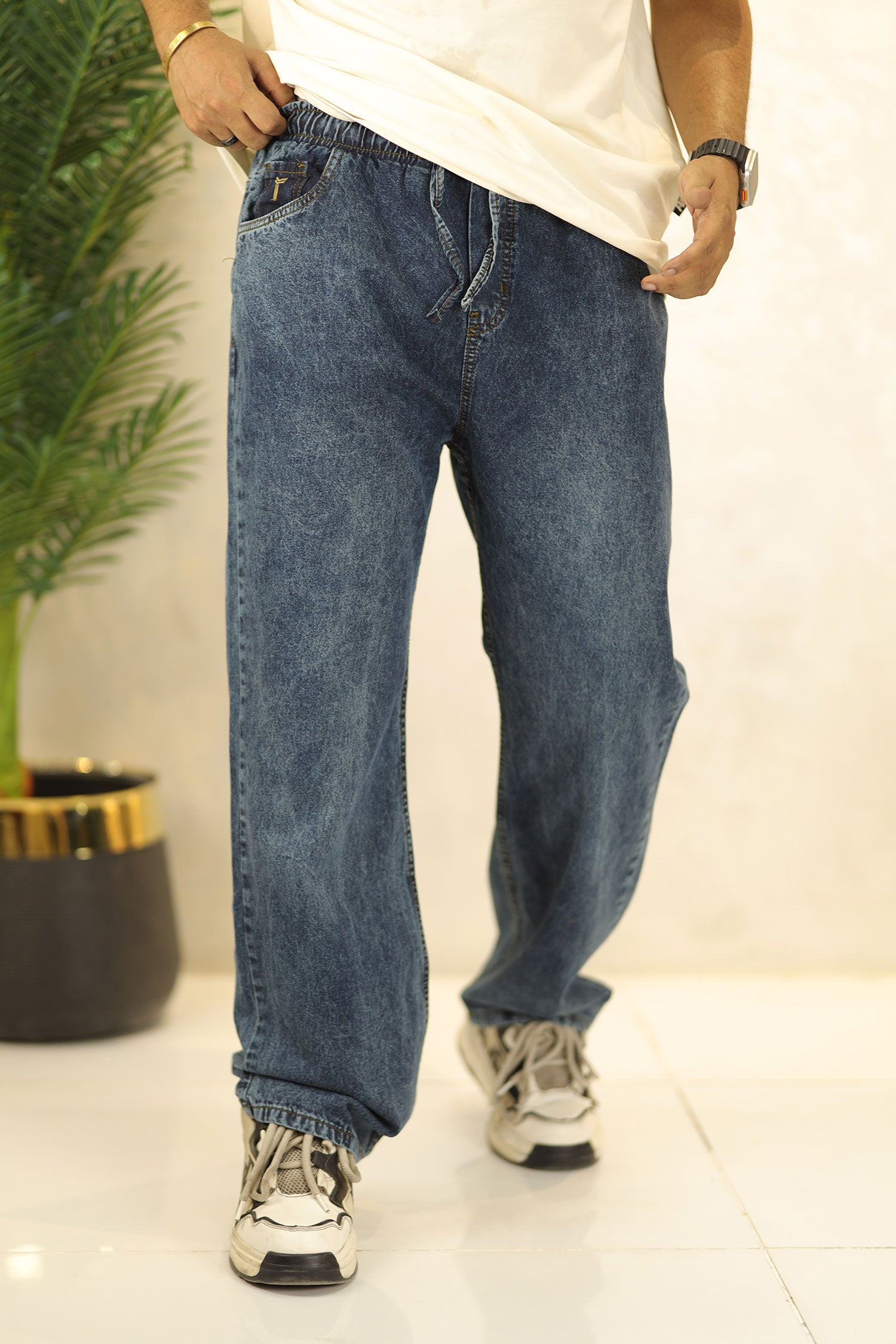 Loose Fit Turbo Jeans in Mid Blue