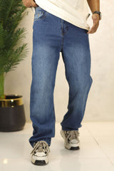Relaxed Drift Turbo Loose Fit Jeans In Mid Blue