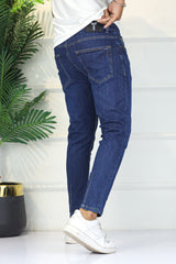 Turbo 'Kinetic-Move' Skinny Ankle Fit Jeans In Mid Blue