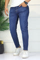Turbo 'Kinetic-Move' Skinny Ankle Fit Jeans In Mid Blue