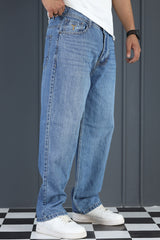 Loose Fit Comfort Turbo Jeans in Mid Blue