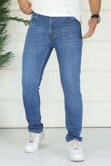 Turbo Metro-Flex Slim Fit Jeans In Mid Blue