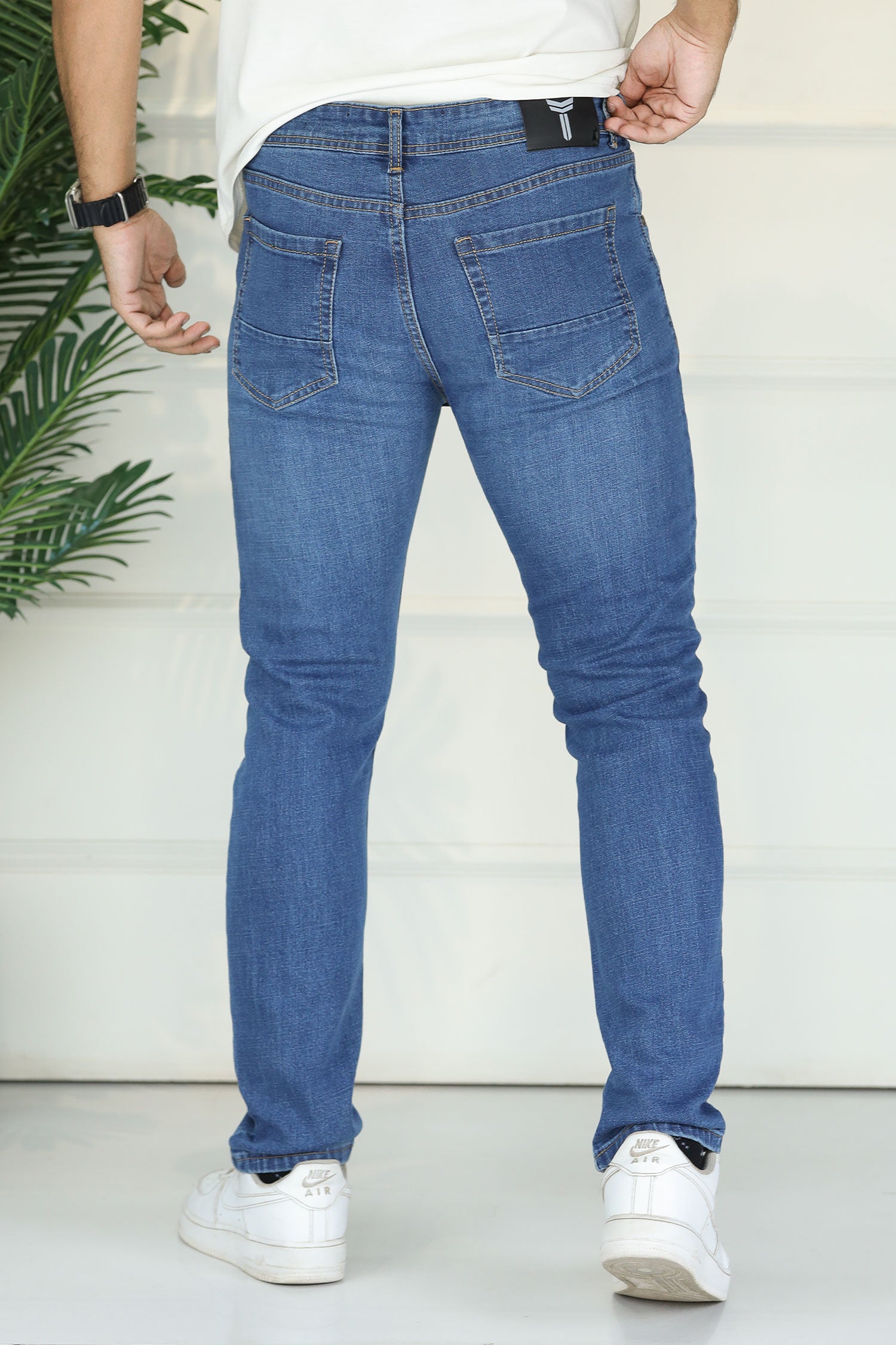 Turbo Metro-Flex Slim Fit Jeans In Mid Blue