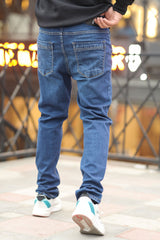 Slim Fit Light Shaded Turbo Jeans In Mid Blue