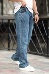 Loose Fit Turbo Jeans in Mid Blue