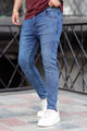 Turbo Commuter-Flex Slim Fit Jeans In Mid Blue