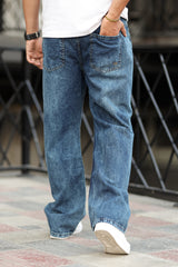 Loose Fit Turbo Jeans in Mid Blue