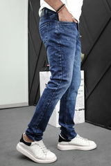 Slim Fit Turbo Jeans In Mid Blue