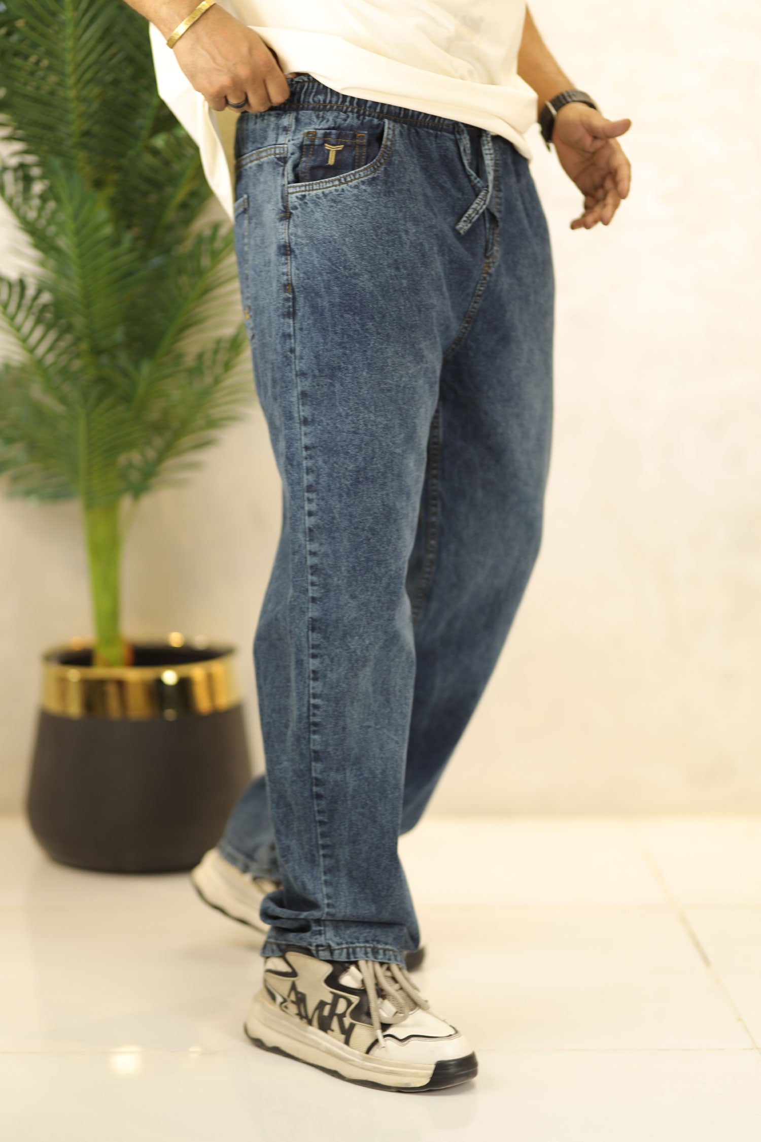 Loose Fit Turbo Jeans in Mid Blue