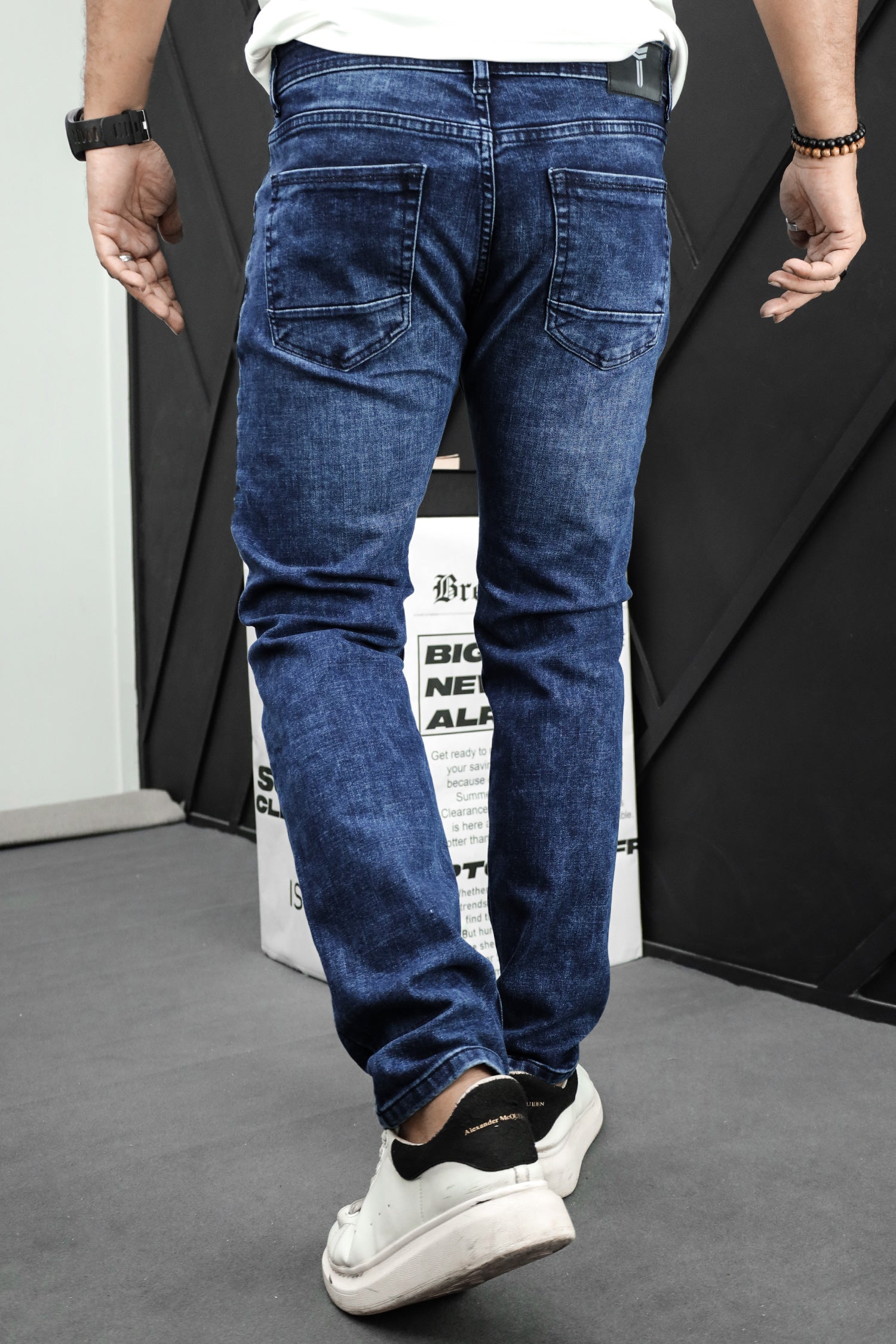 Slim Fit Turbo Jeans In Mid Blue