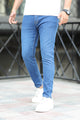 City Mode Turbo Ankle Fit Jeans In Mid Blue