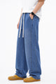 Turbo Style Fabs Denim Cargo Jeans In Mid Blue