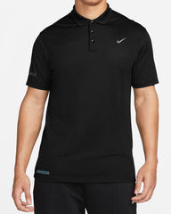Dry Fit Polo With Front Logo In Black