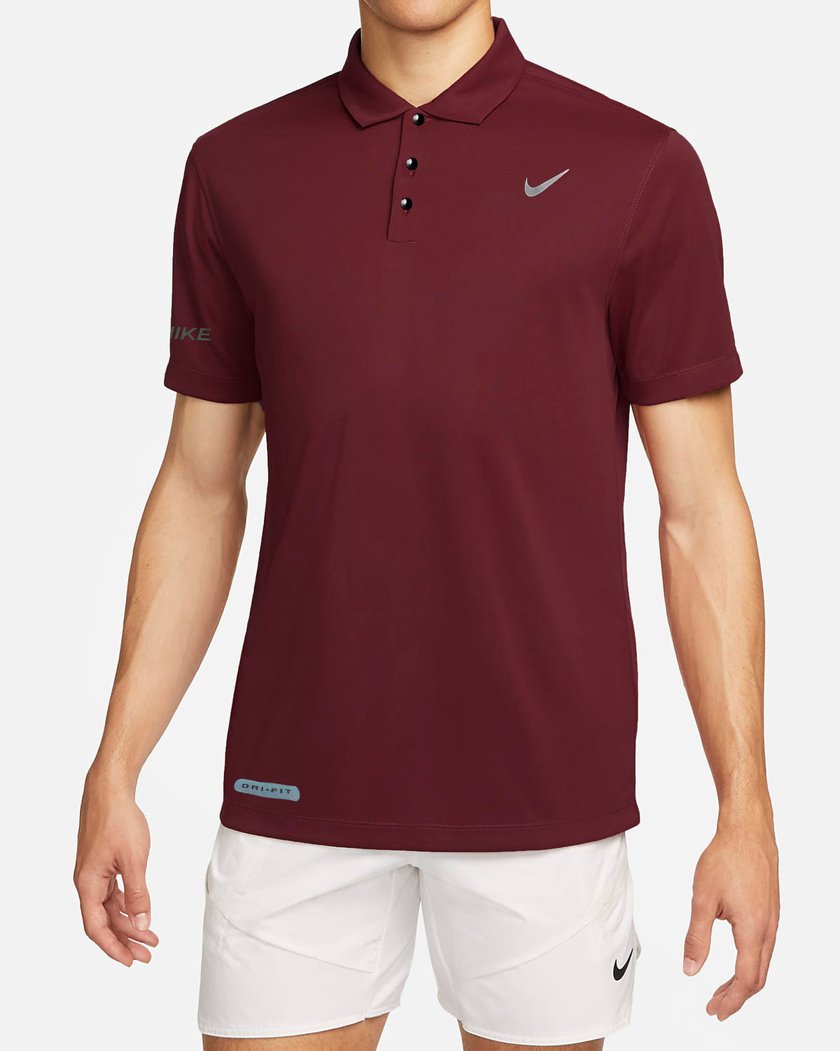 Dry Fit Polo With Front Logo In Maroon