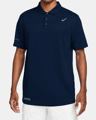 Dry Fit Polo With Front Logo In Navy Blue