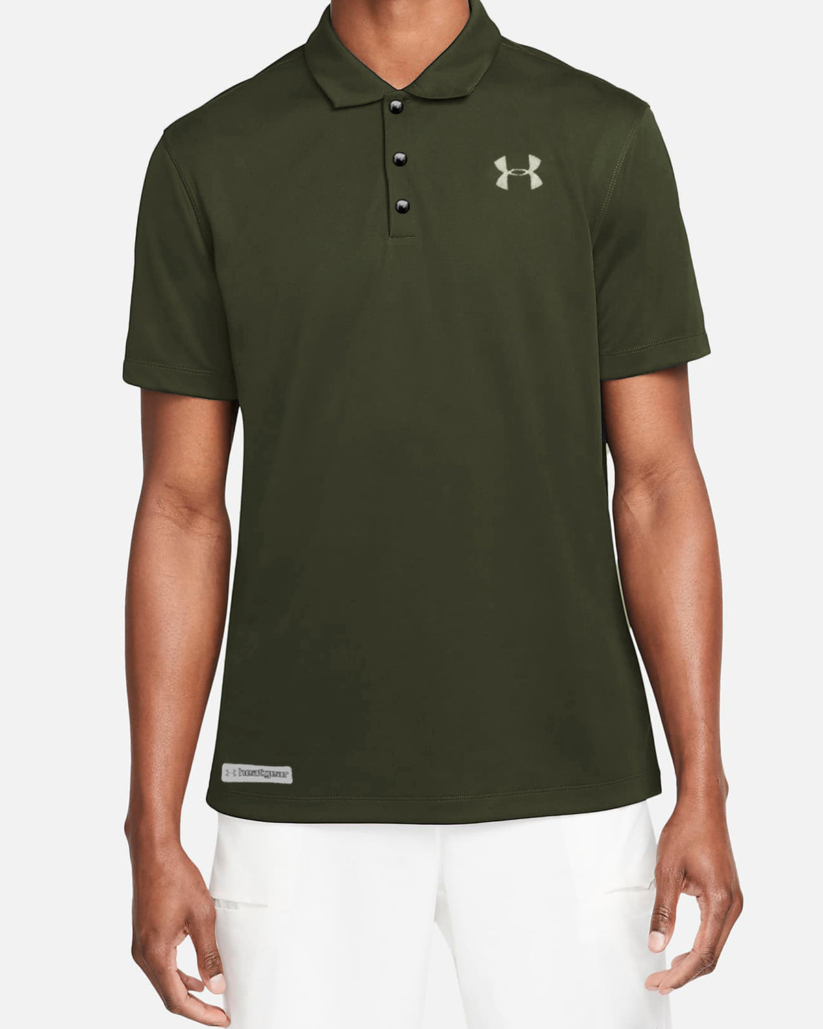 Cropped Collar Dry Fit Polo In Green