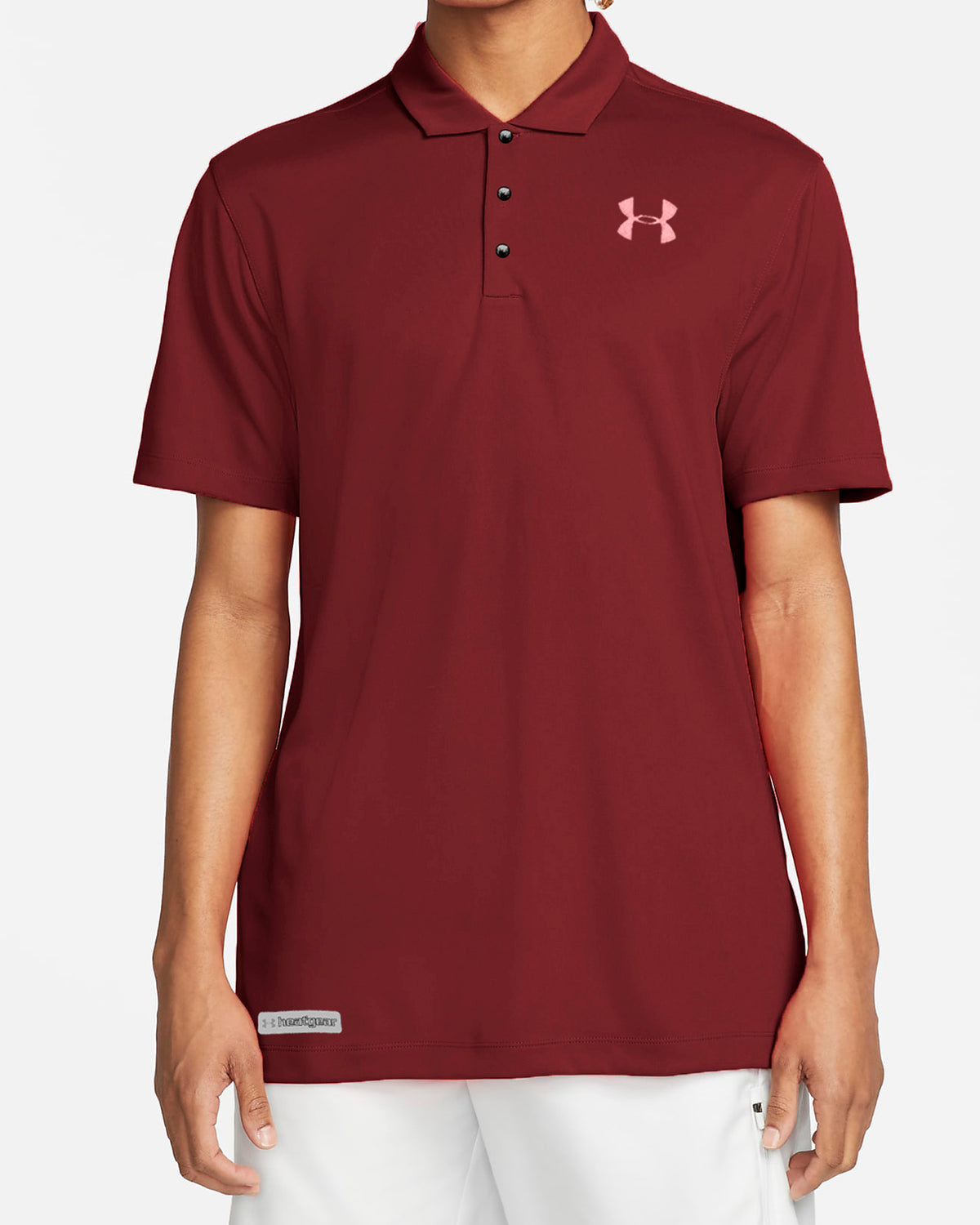 Cropped Collar Dry Fit Polo In Maroon