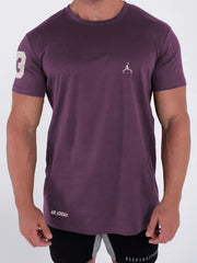 Imported Dry Fit Tee With Reflector Logo In Purple