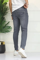 Turbo 'The Standard' Cropped Ankle Fit Jeans In Mid Grey