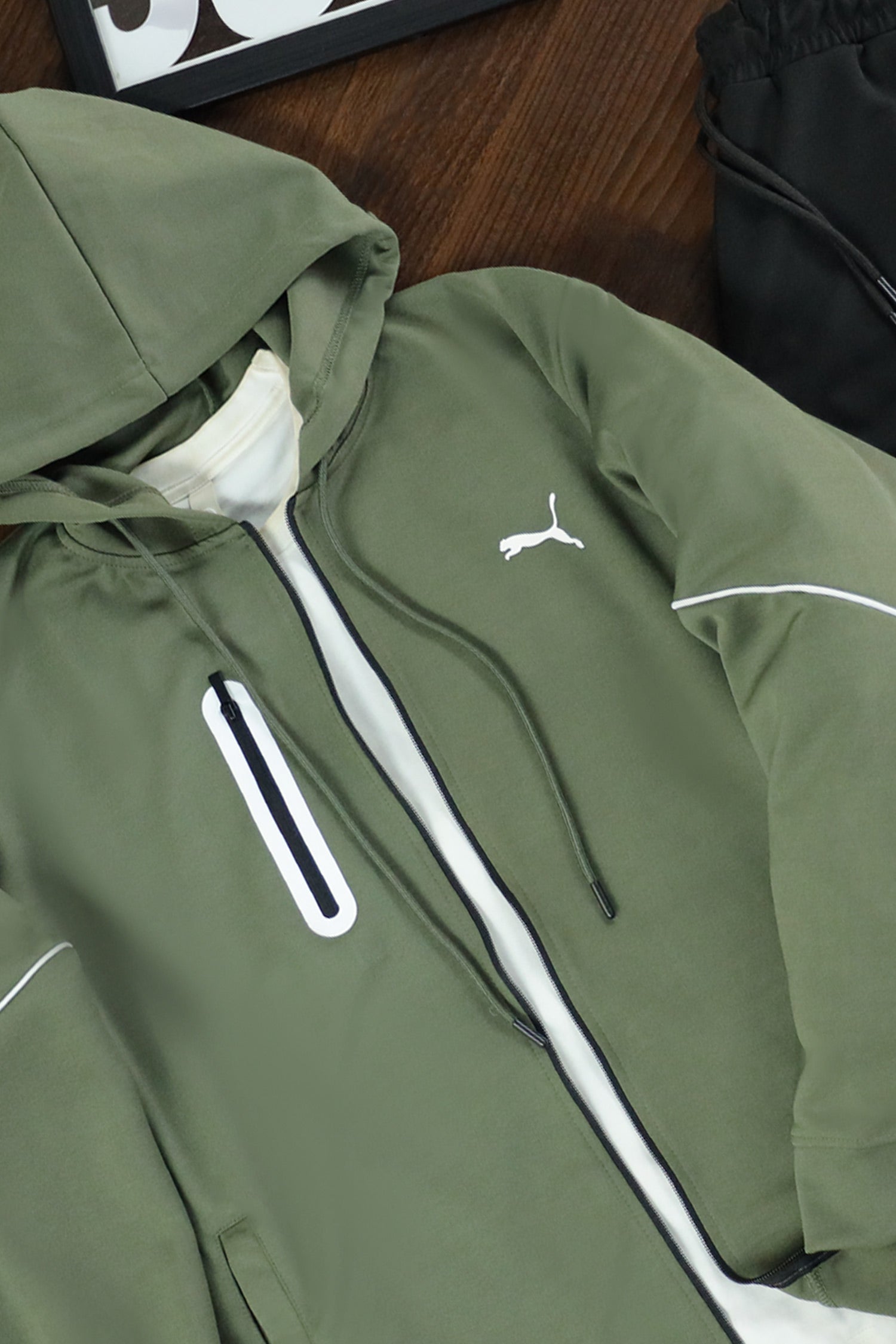 Pma Mens Vent Hooded Woven Zipper Tracksuit