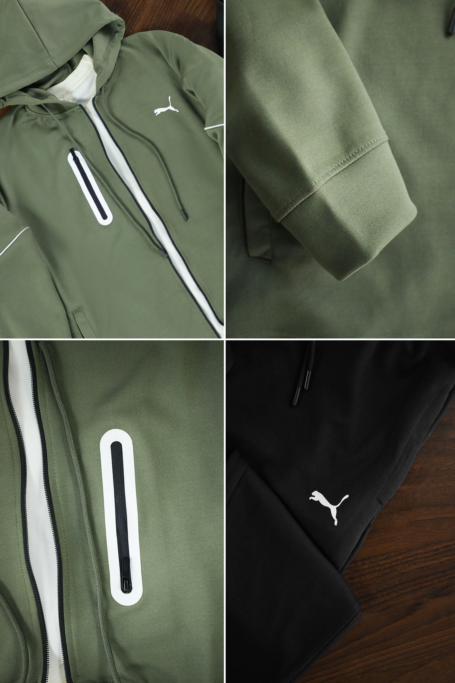Pma Mens Vent Hooded Woven Zipper Tracksuit