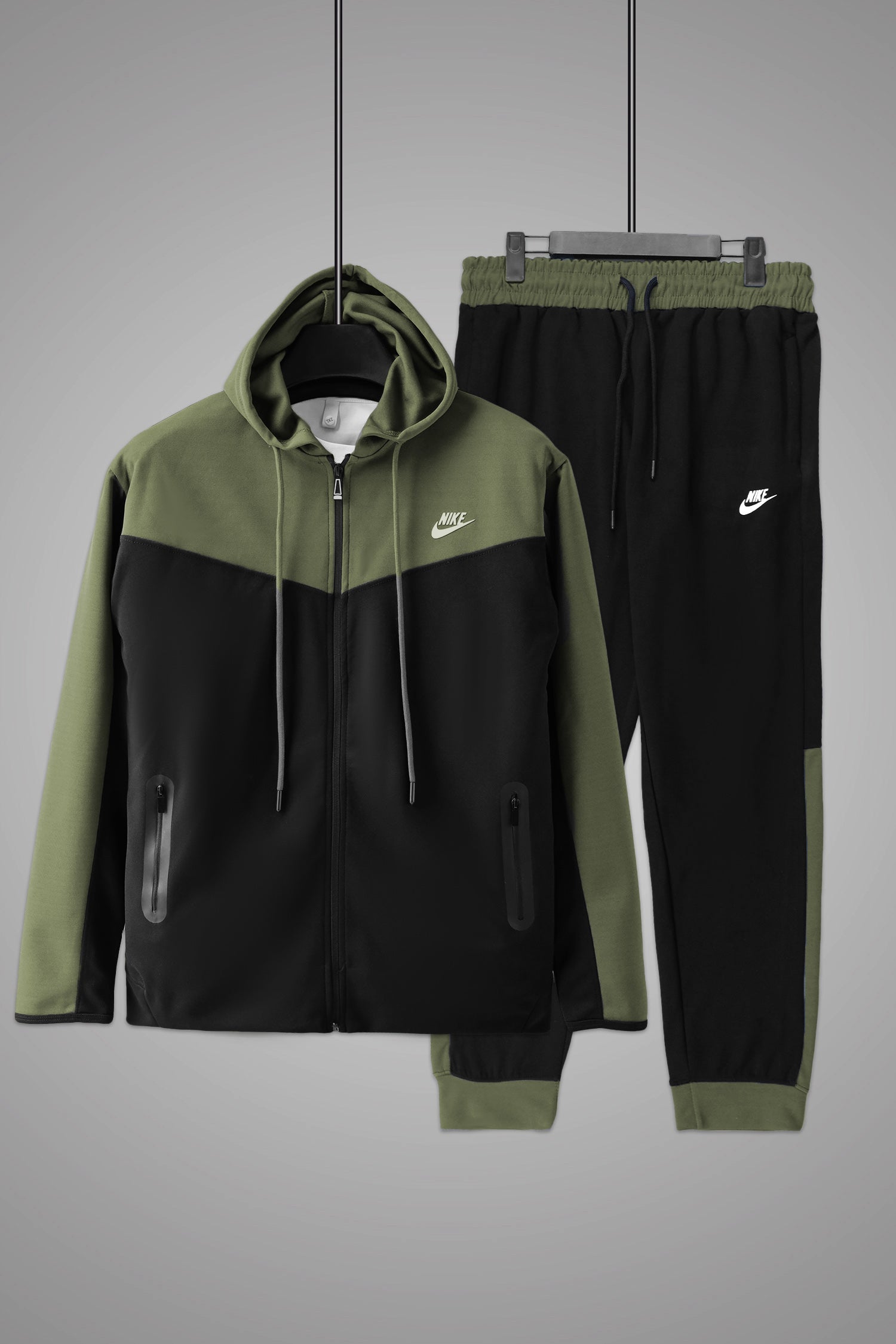 Nke V Diagonal Pattern Mock Neck Tracksuit
