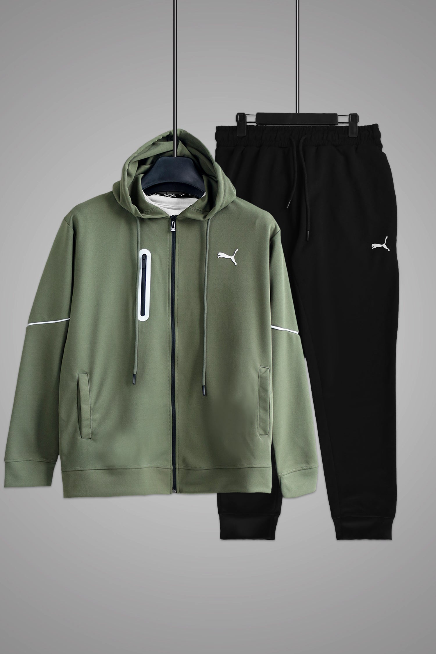 Pma Mens Vent Hooded Woven Zipper Tracksuit