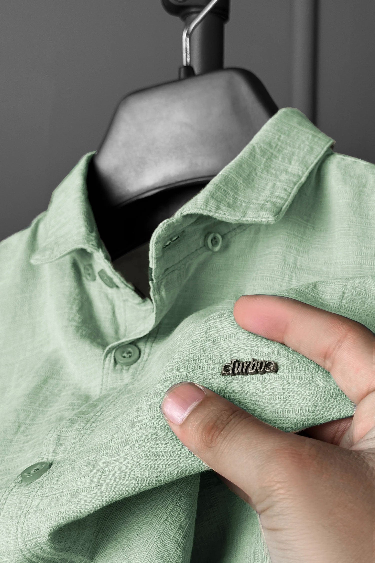 Turbo Dobby Textured Long Sleeve Cotton Casual Shirt