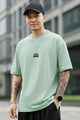 Mens Minimalist Round Neck T-shirt In Mint Green