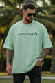 Modern Edge Round Neck OverSize T-shirt In Mint Green