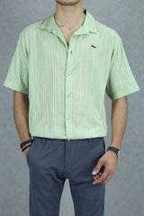 Turbo Textured Champ Casual Shirt In Mint Green