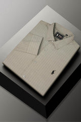 Polo Rph Lren Button Down Striped Casual Shirt In Mid Grey