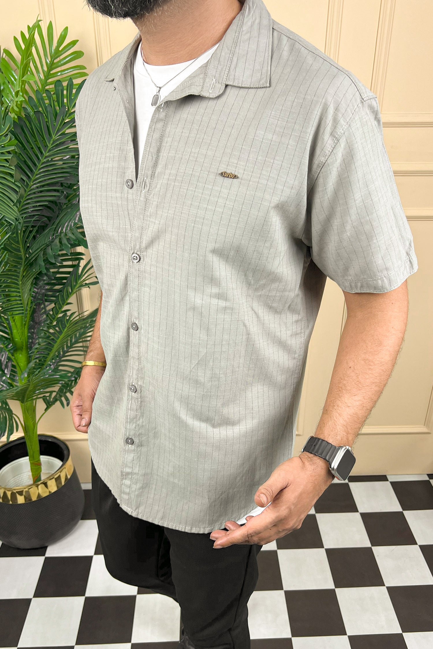 Turbo Creamline Striped Comfort Casual Shirt