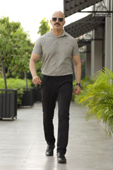 Turbo Creamline Striped Comfort Casual Shirt In Mid Grey