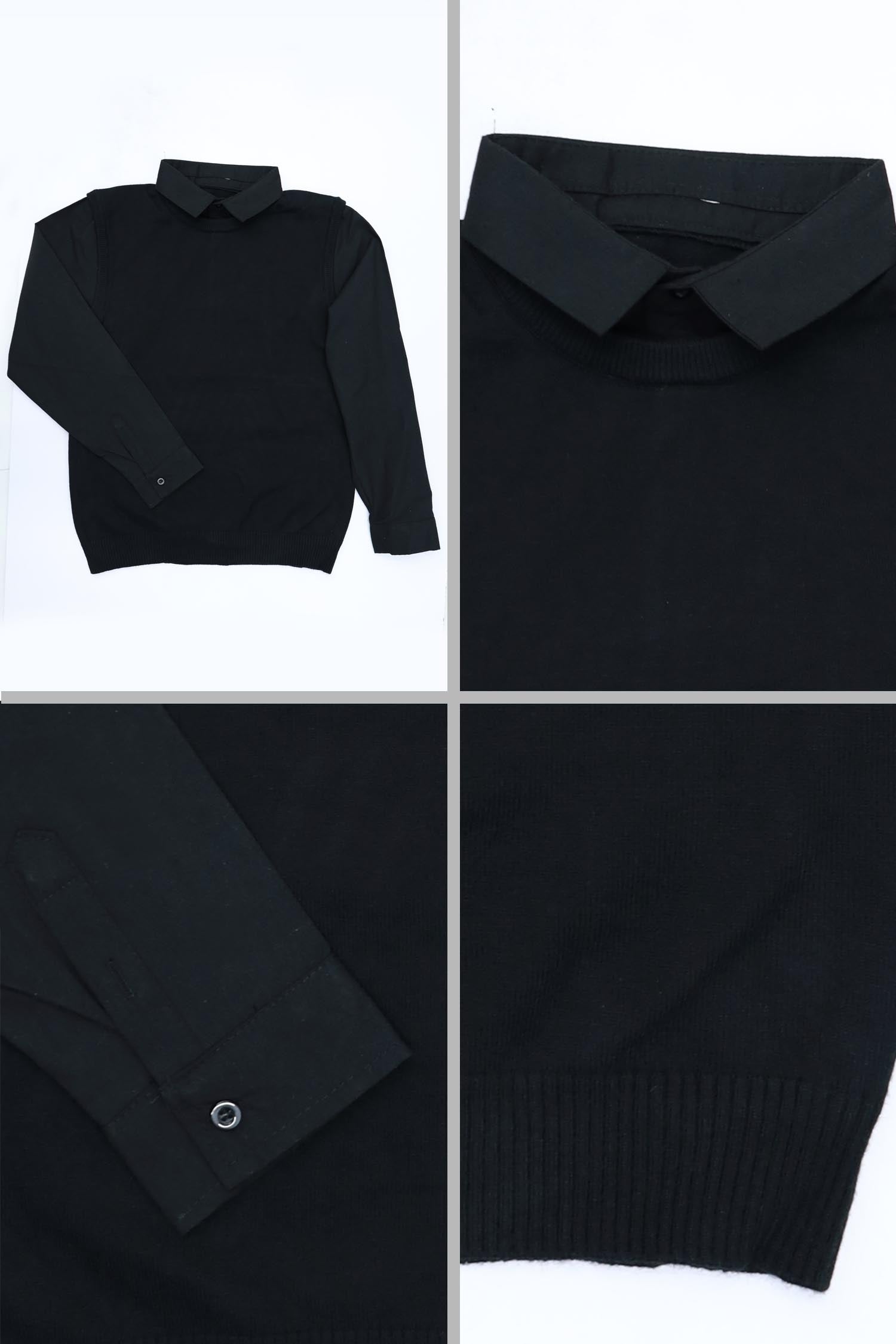 Self Design Men Jersey In Black